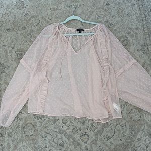 Express sheer pink blouse